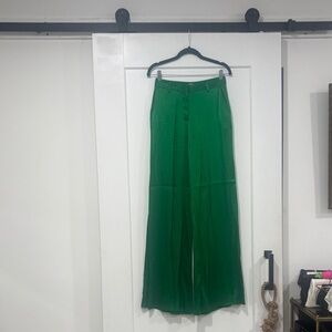 L'AGENCE Green Wide-Leg Pants